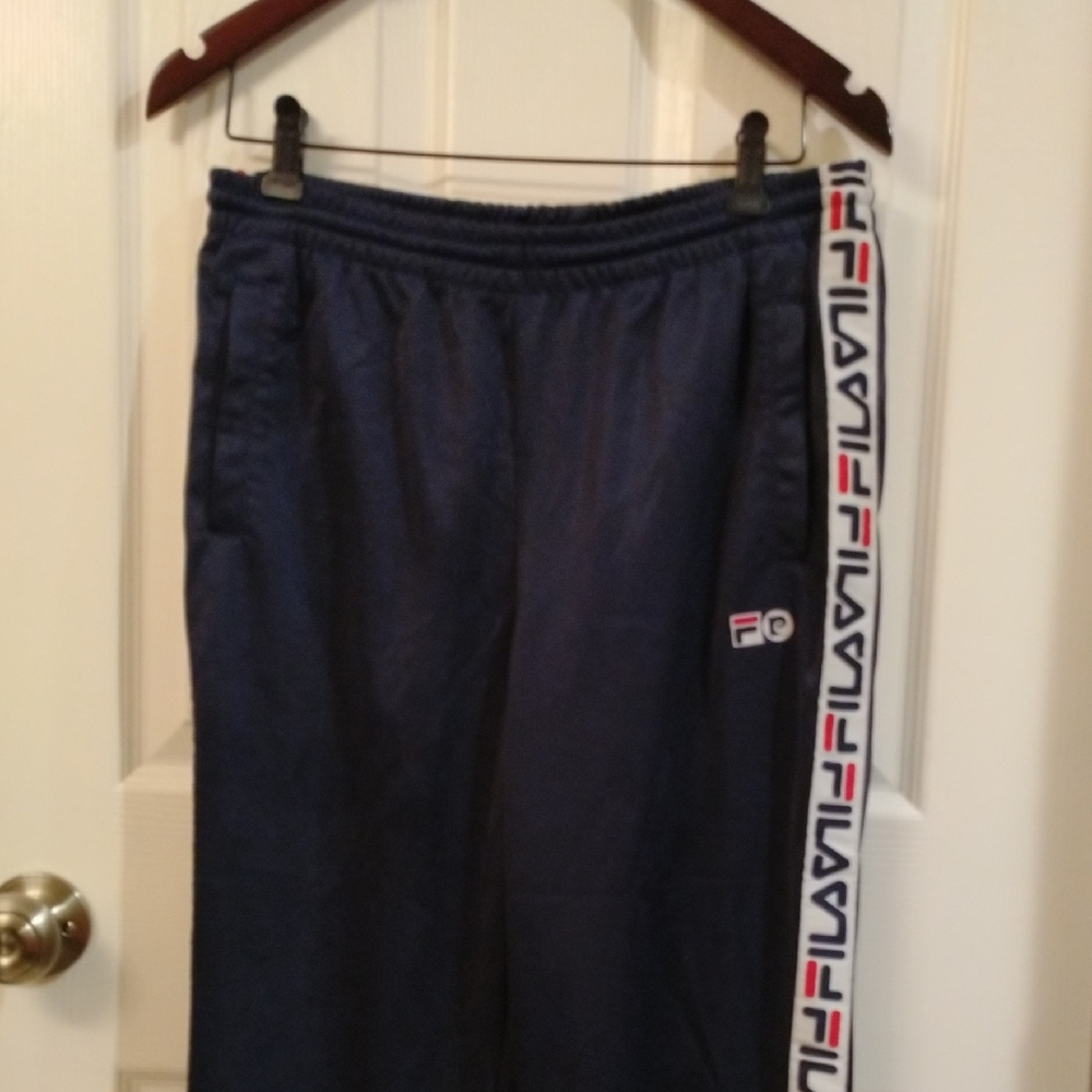 Fila Navy Track Pants with Logo Size medium